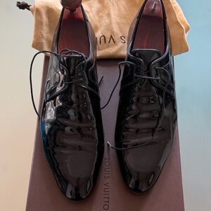 Louis Vuitton Patent Leather Black Men's Tuxedo Oxfords 7.5